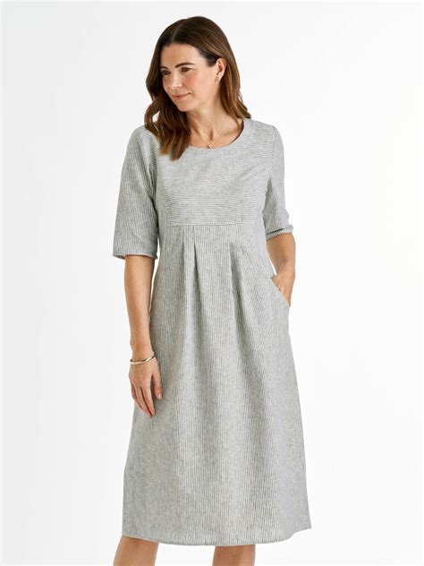 Striped Linen Rich Dress Dresses David Nieper David Nieper