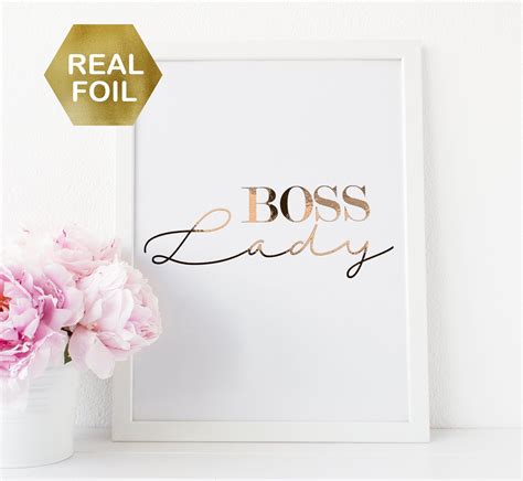 REAL FOIL PRINT Boss Lady Cubicle Decor Girl Boss Office | Etsy in 2022 ...