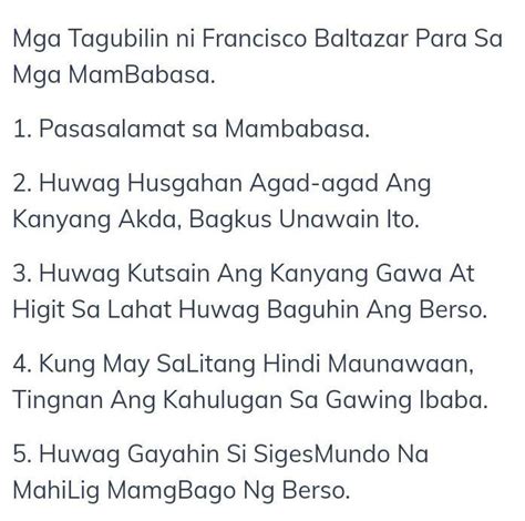 Mga Tagubilin Sa Florante At Laura Brainlyph