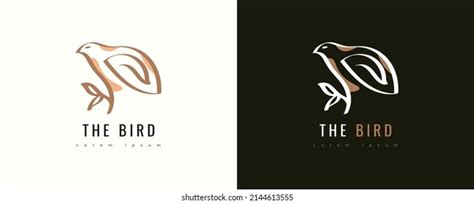 Bird Logo Design Elegant Minimalist Line Stock Vector Royalty Free