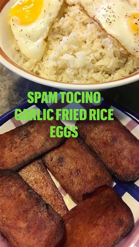 Spam Tocino Garlic Fried Rice Eggs | Asian recipes, Garlic fried rice, Interesting food recipes