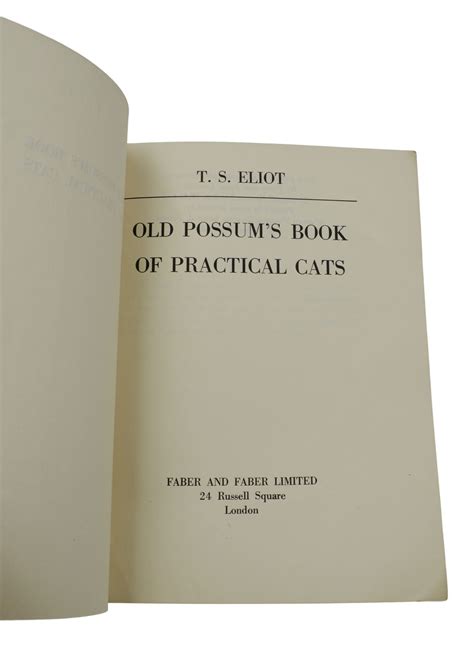 Old Possum S Book Of Practical Cats T S Eliot Advance Proof First Edition