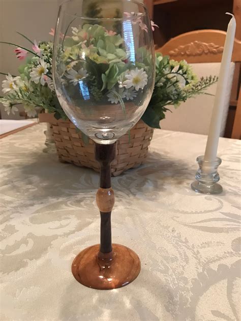 Wood Stem Wine Glasses Etsy