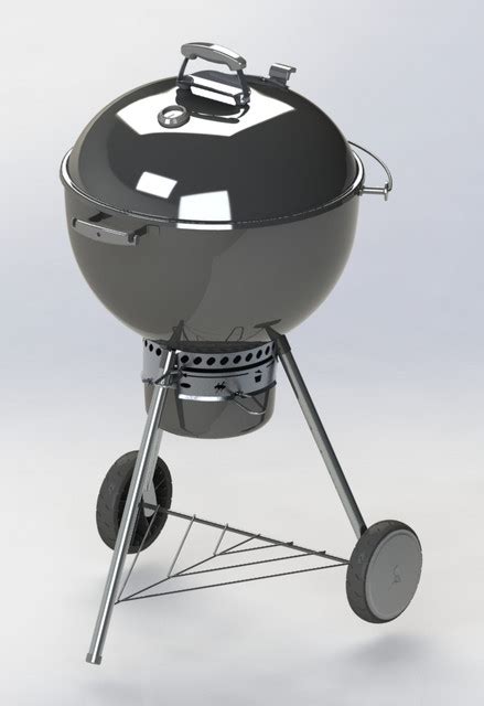 Weber Bbq Grill Master Touch 57 2015 Edition 3d Cad Model Library Grabcad