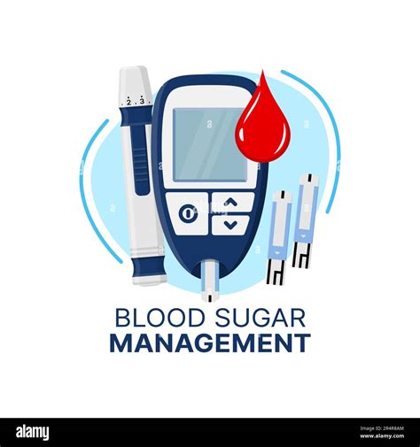 Blood Sugar Management Icon Of Vector Diabetes Care Glucose Level Test