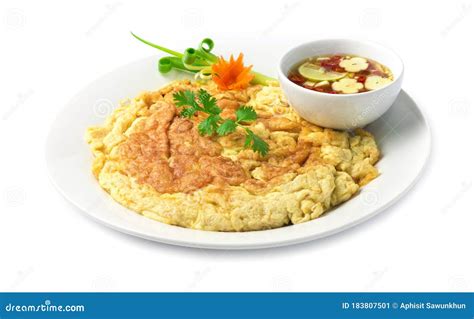 Omelet Fried Eggs Thai Food Style Inside Dish Stock Image Image Of