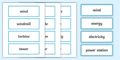 Wind Energy Word Cards Teacher Made Twinkl