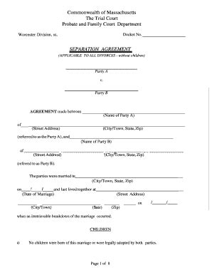 Free Editable Separation Agreement Templates In Ms Word Doc