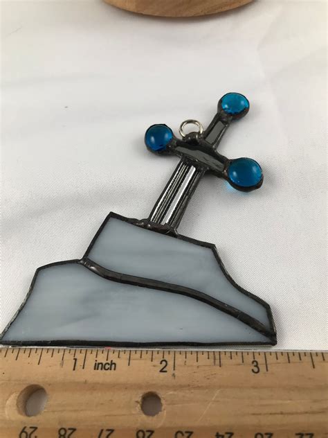 Sword In The Stone Stained Glass Suncatcher Excalibur Etsy