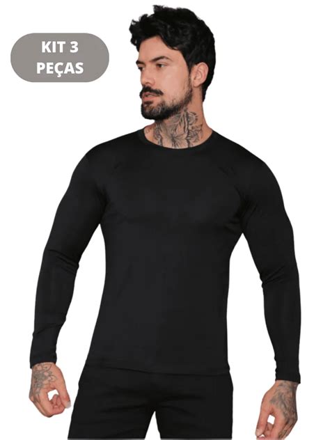 Kit Camisa T Rmica Masculina Prote O Solar Blusa Uv Compress O Manga