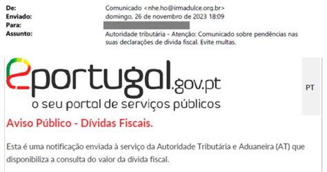 Autoridade Tributária Alerta Para Mensagens Fraudulentas