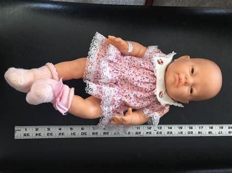 Vintage Berjusa Vinyl Newborn Baby Girl Doll W Wristband Lifelike