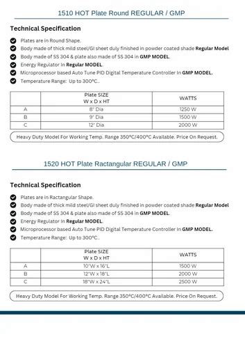 SS Hot Plate Rectangular Regular GMP Capacity 250 Ml 10 Ltr At Rs 8949 In Mumbai