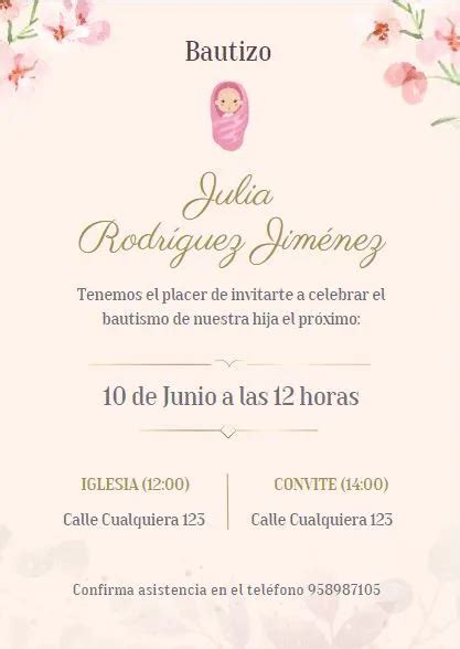 Plantillas Invitaciones Bautizo Gratis Para Editar 52 Off