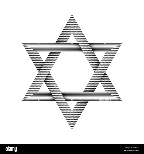 Halftone Six Pointed Star Figure Star Of David Hexagram Geometric Shape With Interlocking