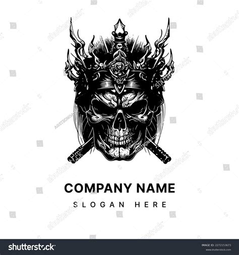 Japanese Samurai Logo Black White Hand Stock Vector (Royalty Free ...