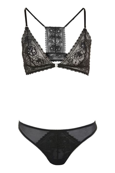 Lace Triangle Bra And Knickers Set Black Friday Offers Triangle Bra