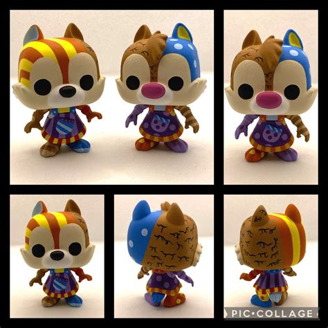 Custom Funko Chip And Dale Pop Vinyl Having An Idea Biscuit Art