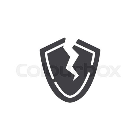 Broken Shield Vector Icon Stock Vector Colourbox