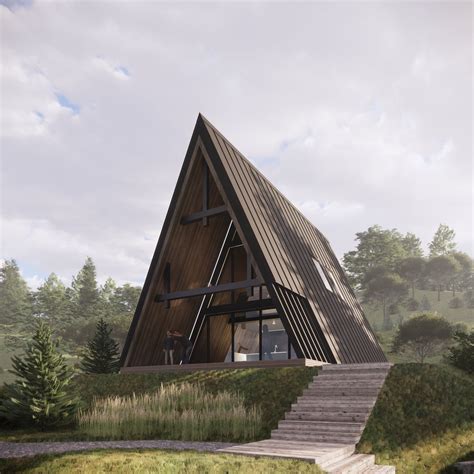 A frame cabin House Plans, Small home plans 45x25, Tiny Floor Plans