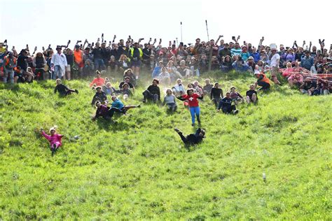 Winner of Cheese Rolling Contest Crosses Finish Line Unconscious