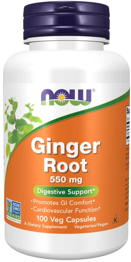 Ginger Root Supplement | 550mg Veg Capsule | NOW Supplements