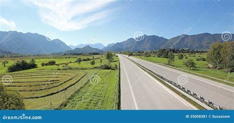 Highway To Garmisch Partenkirchen Germany Stock Image Image Of