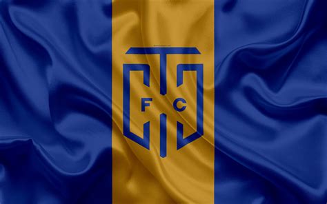 Download wallpapers Cape Town City FC, 4k, logo, blue gold silk flag ...