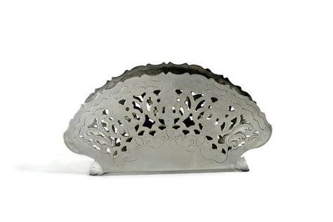 Silver Plate Napkin Holder Made In Italy William Adams Etsy Napkin