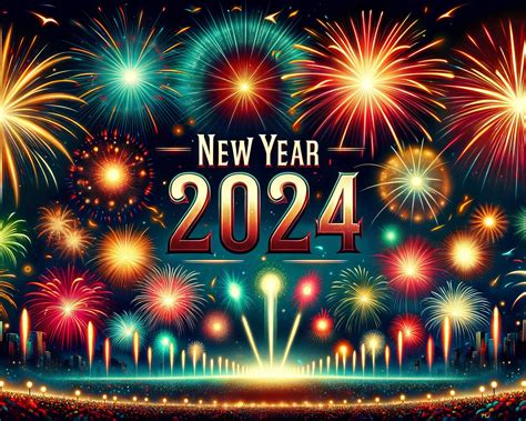 Happy new year fireworks 2024 2K wallpaper download