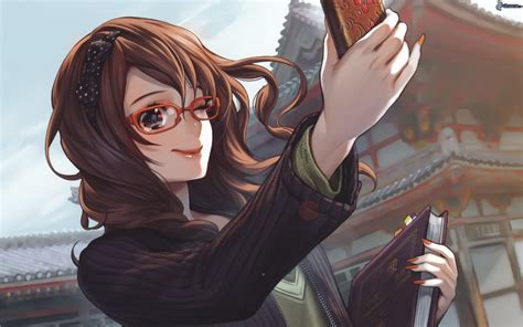 Anime Art Girl Glasses