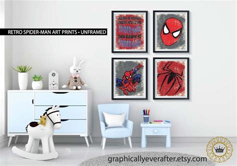 Retro Spider Man Wall Art Prints Vintage Style Superhero Posters Qty