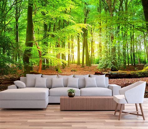 Forest Wall Murals Landscape Tree Wallpaper Mural Wall Decor 151"x105 ...