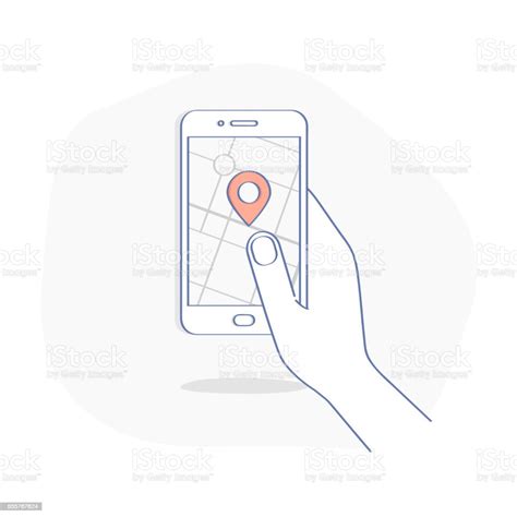 Ilustración De Aplicación De Sistema De Navegación Gps En El Teléfono