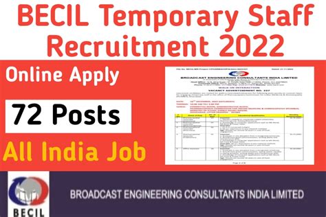 Becil Temporary Staff Recruitment Apply Online For Mts