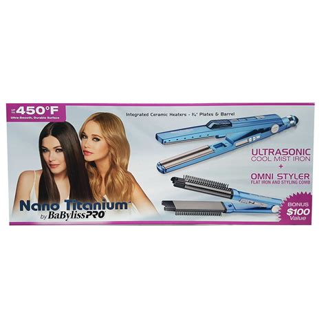 Babyliss Nano Titanium Ultrasonic Cool Mist Iron Omni Styler Flat