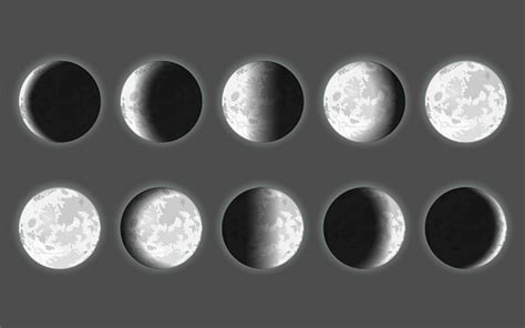 Moon Phases Lunar Eclipse Step By Step Stock Illustration - Download ...