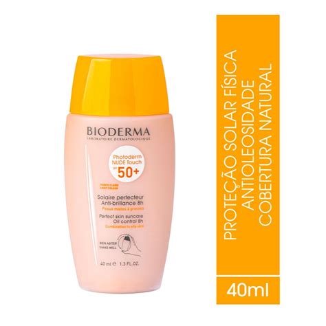 Protetor Solar Photoderm Bioderma Nude Touch Claro FPS50 40ml Bege