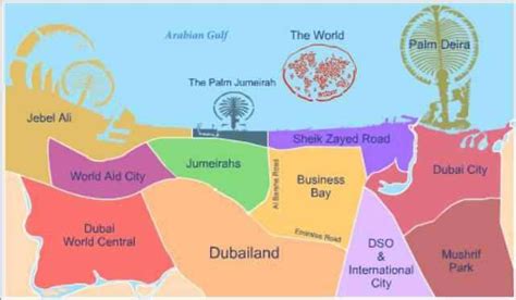 map  dubai boroughs districts neighborhoods dubai map dubai