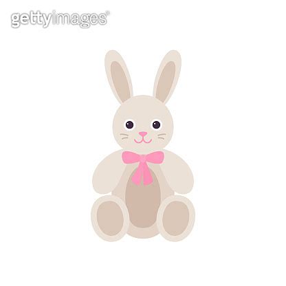 Bunny hare baby toy in flat design Vector cartoon illustration 이미지