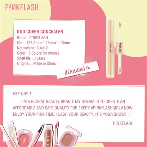 Jual Pinkflash Doublefix 2 In 1 Dual Shade Concealer Full Coverage