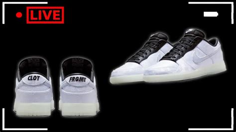 Live Cop Dunk Low X Clot X Fragment Design Black And White Youtube