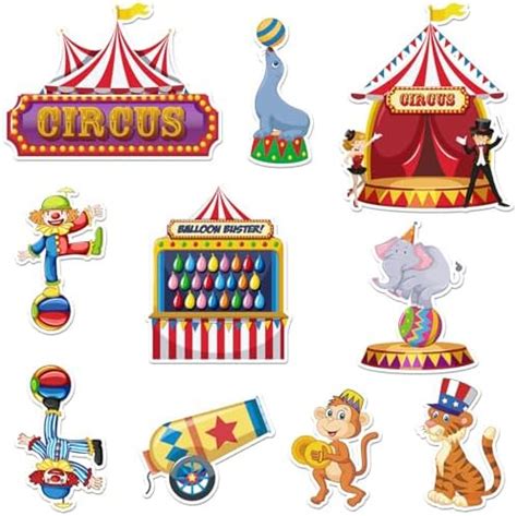 Amazon ALIBBON 40 Pieces Carnival Cutouts 10 Styles Circus Theme