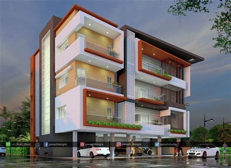 3 Floor Commercial Building Elevation