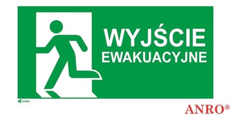 Znak ewakuacyjny WYJŚCIE EWAKUACYJNE naklejka Z E001 5 FS 150X300