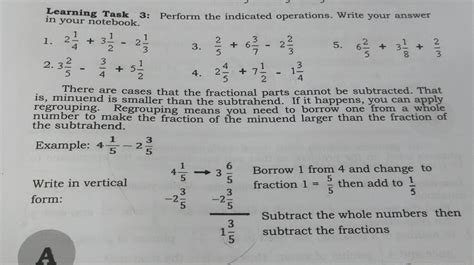 Solved Learning Task 3 Perform The Indicated Operations Write Your