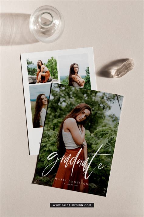 Graduation Announcement Card Canva Photoshop Template Etsy