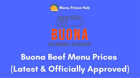 Buona Beef Menu Prices (Updated: July 2023)