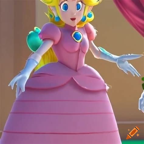 Link Wearing Princess Peachs Iconic Ballgown And Gloves On Craiyon