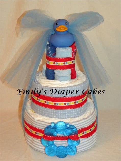 Diaper Cakes by Emily: Baby Boy Diaper Cake